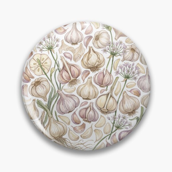 Item preview, Garlic Harvest Watercolor Pattern | Botanical Garlic Bulbs, Cloves & Blossoms designed and sold by HelgaCraftery.