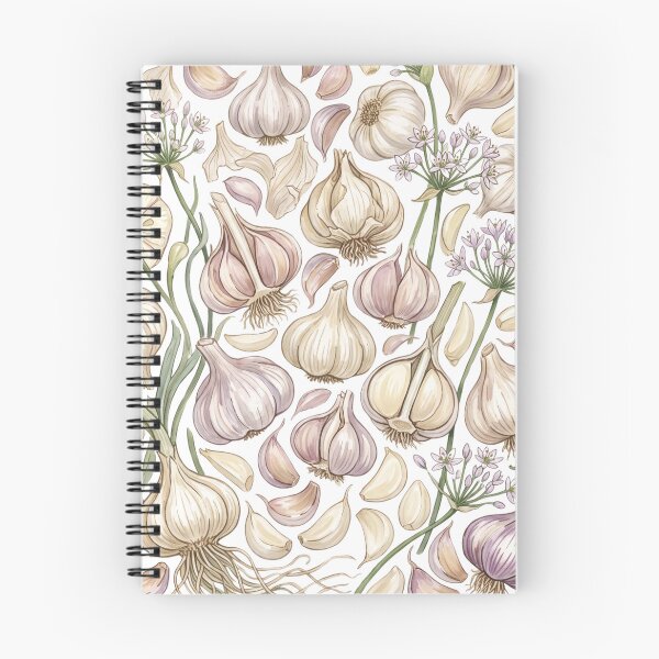 Item preview, Garlic Harvest Watercolor Pattern | Botanical Garlic Bulbs, Cloves & Blossoms designed and sold by HelgaCraftery.