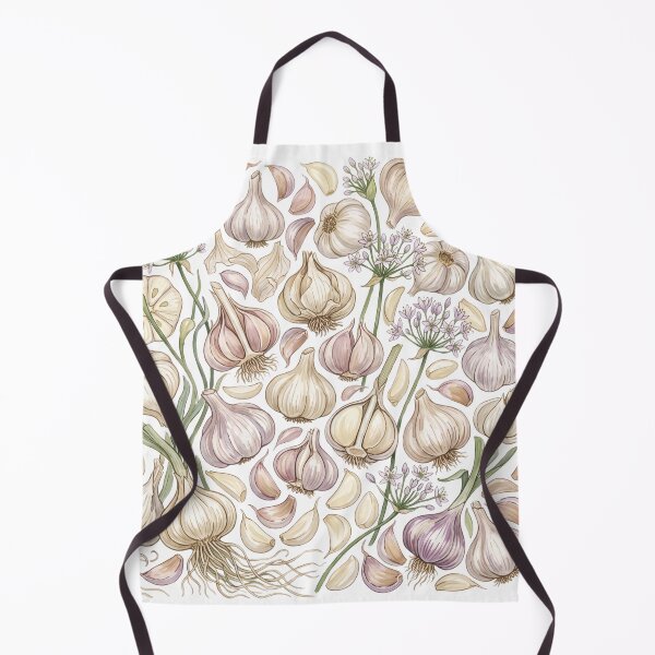 Item preview, Garlic Harvest Watercolor Pattern | Botanical Garlic Bulbs, Cloves & Blossoms designed and sold by HelgaCraftery.