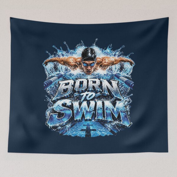 Item preview, Born To Swim | Swimming Gift For Competitive Swimmers And Swim Lovers designed and sold by M. Mamdouh Artworks.