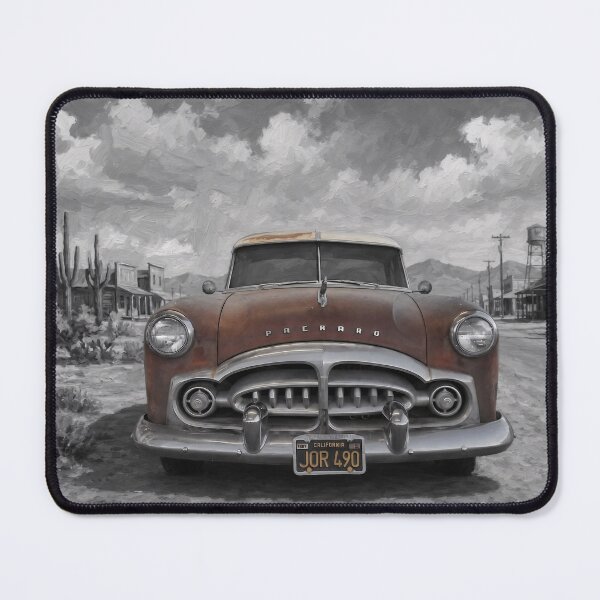 Item preview, classic Packard car in a grey desert town designed and sold by TheFuturePassed.