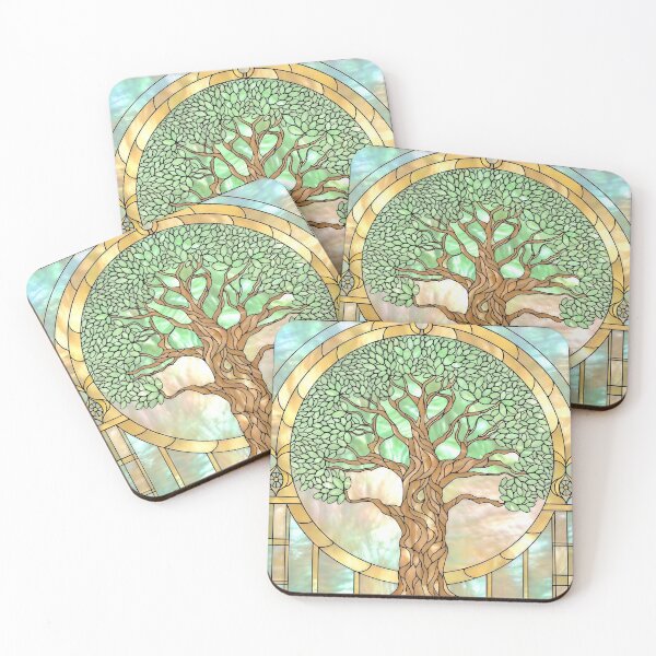 Item preview, Stained Glass Art with Tree of Life designed and sold by LaRoach Digital Arts.