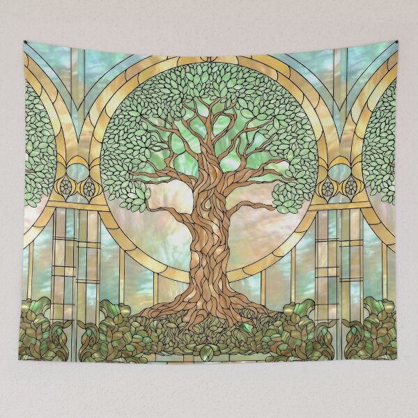 Item preview, Stained Glass Art with Tree of Life designed and sold by LaRoach Digital Arts.