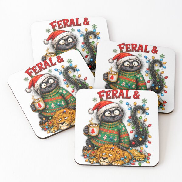 Item preview, Feral And Festive Honey Badger Christmas designed and sold by paintingnou.