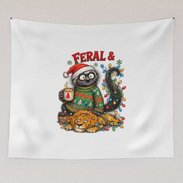 Item preview, Feral And Festive Honey Badger Christmas designed and sold by paintingnou.