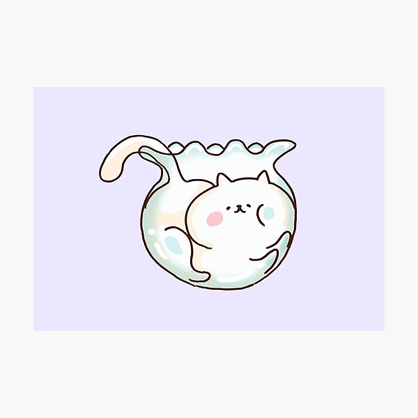 Item preview, Happy Cat Inside a Fishbowl designed and sold by Chunu Doodles.
