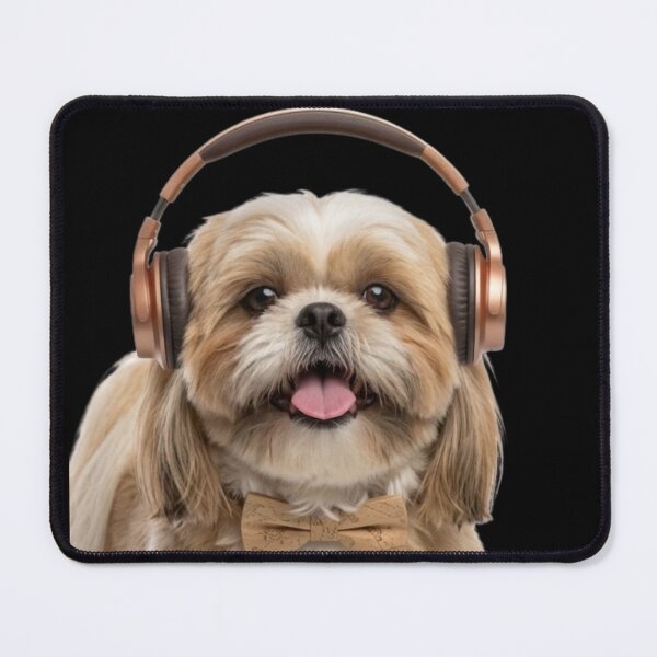 Item preview, Shih Tzu Dog with Bronze Headphones designed and sold by Sulco Design.