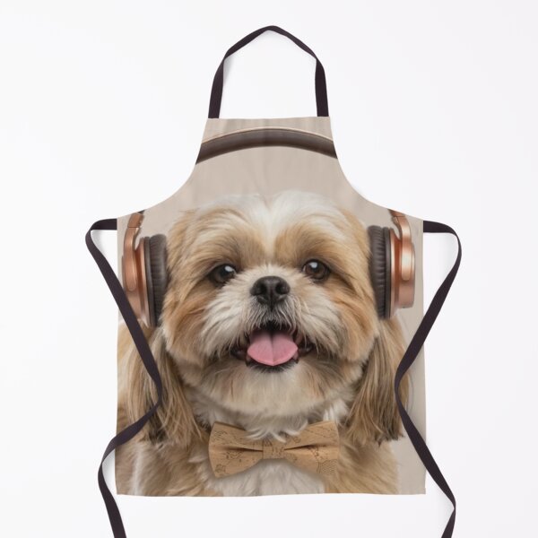 Item preview, Shih Tzu Dog with Bronze Headphones designed and sold by Sulco Design.