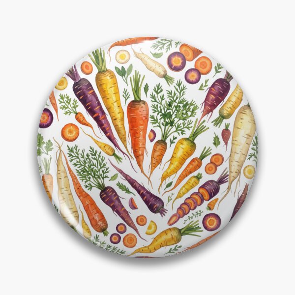 Item preview, Rainbow Carrot Harvest Watercolor Pattern | Heirloom Carrots & Botanical Garden Art designed and sold by HelgaCraftery.