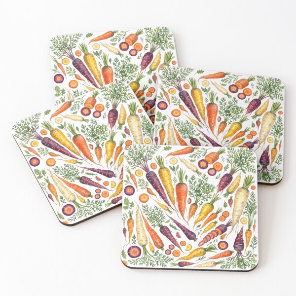 Item preview, Rainbow Carrot Harvest Watercolor Pattern | Heirloom Carrots & Botanical Garden Art designed and sold by HelgaCraftery.
