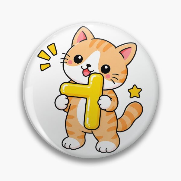 Item preview, Cute Orange Tabby Cat with Korean Hangul Vowel ㅓ Kawaii Kitty designed and sold by NoopnyangStudio.