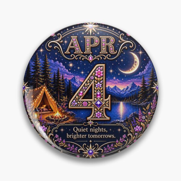 Item preview, April 4 Moonlight Camping Birthday Design designed and sold by LunaMoments.