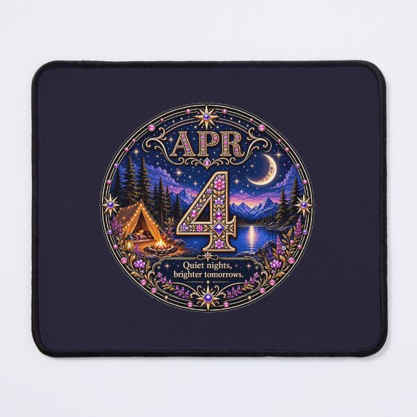 Item preview, April 4 Moonlight Camping Birthday Design designed and sold by LunaMoments.