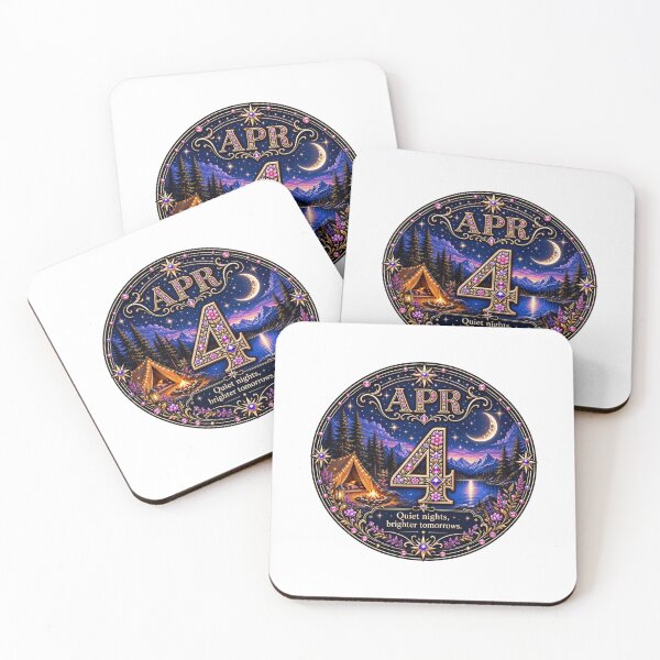 Item preview, April 4 Moonlight Camping Birthday Design designed and sold by LunaMoments.