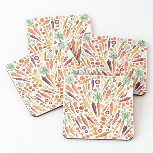Item preview, Carrot Harvest Watercolor Pattern | Heirloom Carrots & Botanical Garden Art designed and sold by HelgaCraftery.