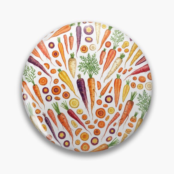 Item preview, Carrot Harvest Watercolor Pattern | Heirloom Carrots & Botanical Garden Art designed and sold by HelgaCraftery.
