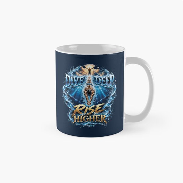 Item preview, Dive Deep Rise Higher | Inspirational Swimming Gift For Athletes And Swimmers designed and sold by M. Mamdouh Artworks.