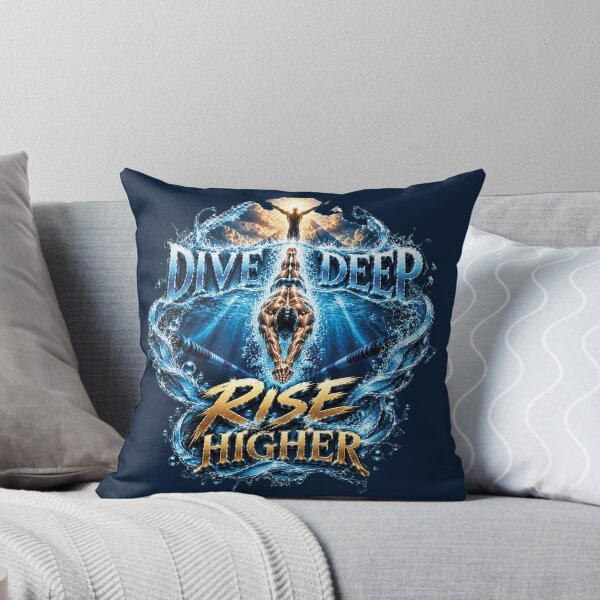 Item preview, Dive Deep Rise Higher | Inspirational Swimming Gift For Athletes And Swimmers designed and sold by M. Mamdouh Artworks.