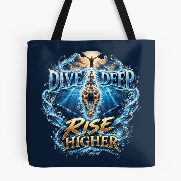 Item preview, Dive Deep Rise Higher | Inspirational Swimming Gift For Athletes And Swimmers designed and sold by M. Mamdouh Artworks.