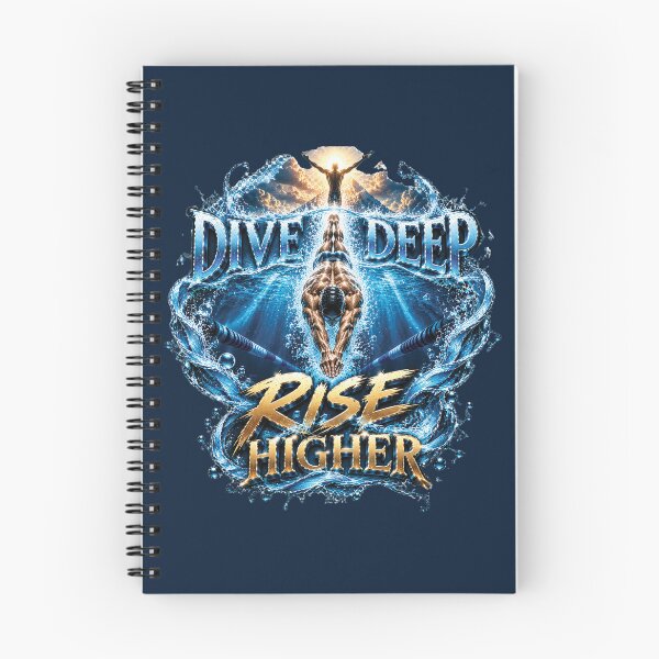 Item preview, Dive Deep Rise Higher | Inspirational Swimming Gift For Athletes And Swimmers designed and sold by M. Mamdouh Artworks.