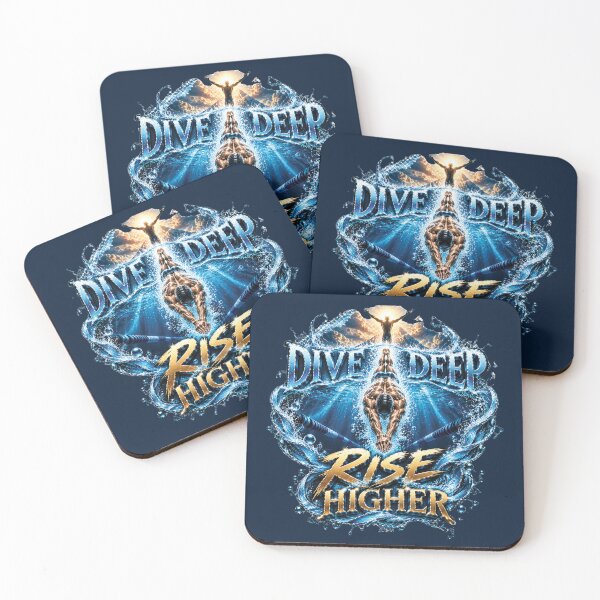 Item preview, Dive Deep Rise Higher | Inspirational Swimming Gift For Athletes And Swimmers designed and sold by M. Mamdouh Artworks.