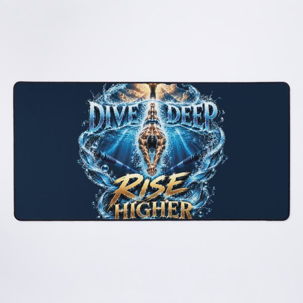 Item preview, Dive Deep Rise Higher | Inspirational Swimming Gift For Athletes And Swimmers designed and sold by M. Mamdouh Artworks.