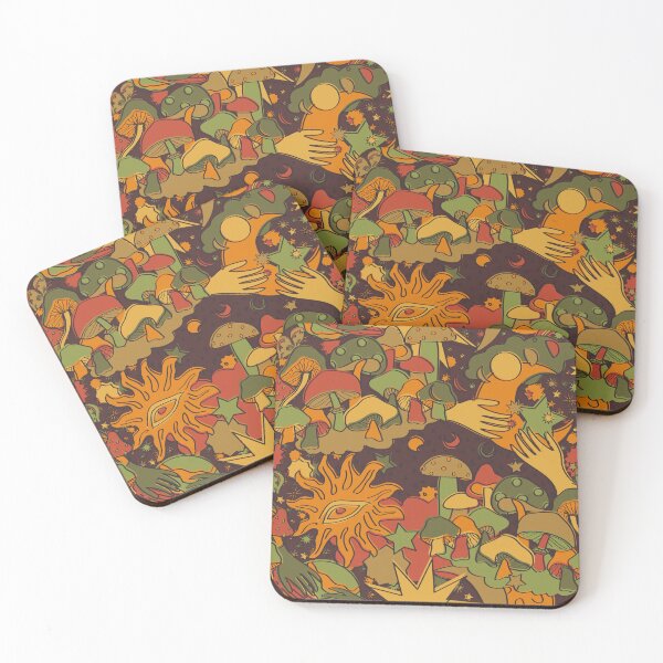 Item preview, Celestial Mushroom Dream in Brown + Orange designed and sold by YesterdayColl.