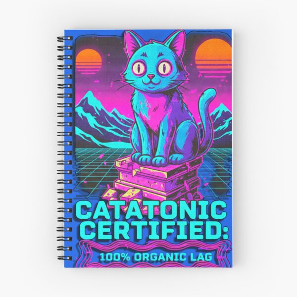 Item preview, Vaporwave Catatonic Certified Cat - Neon Synthwave Feline  designed and sold by A E S T H E T A T A G.