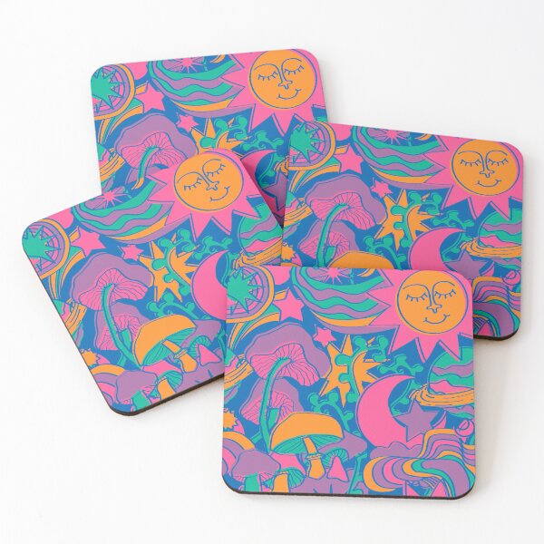 Item preview, Psychedelic Daydream in Neon + Blue designed and sold by YesterdayColl.