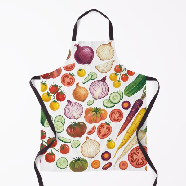 Item preview, Fresh Harvest Watercolor Pattern | Tomatoes, Cucumbers, Onions & Rainbow Carrots designed and sold by HelgaCraftery.