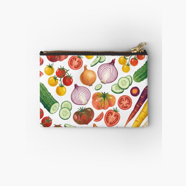 Item preview, Fresh Harvest Watercolor Pattern | Tomatoes, Cucumbers, Onions & Rainbow Carrots designed and sold by HelgaCraftery.