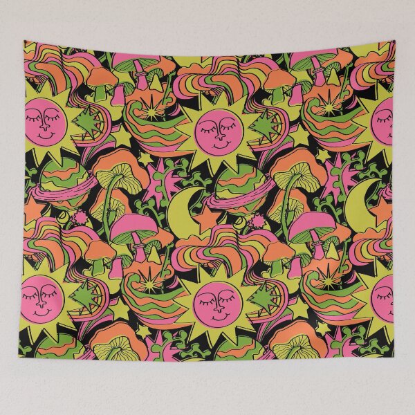 Item preview, Psychedelic Daydream in Neon + Black designed and sold by YesterdayColl.