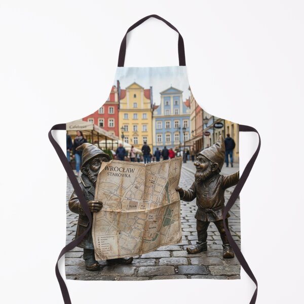 Item preview, Lost Tourist Gnome Buddies Art Print – Funny Poland Travel Wall Decor designed and sold by Purrfecta.
