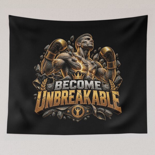 Item preview, Become Unbreakable Boxing Fighter - Stone & Gold Motivation designed and sold by M. Mamdouh Artworks.