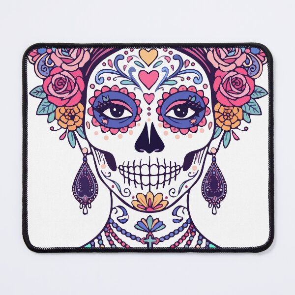 Item preview, Sugar Skull — Day of the Dead Ornamental Art | Purple Gold Flat Illustration designed and sold by Ojo de Lilith.