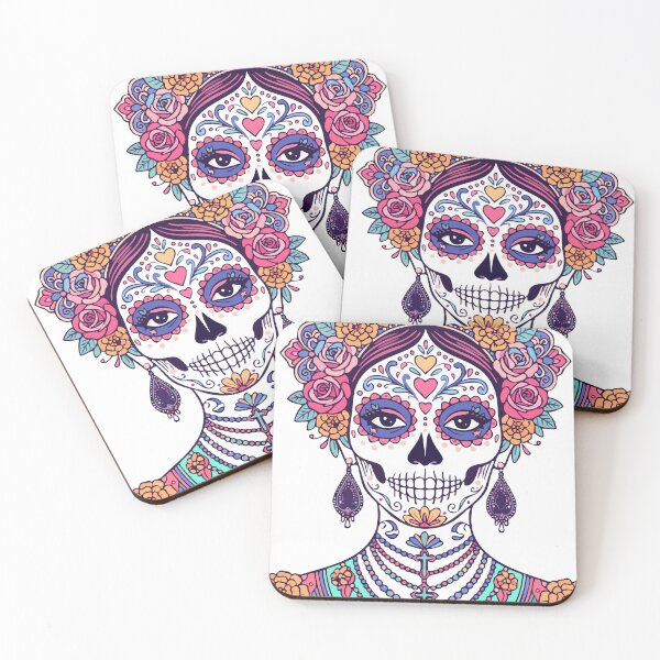 Item preview, Sugar Skull — Day of the Dead Ornamental Art | Purple Gold Flat Illustration designed and sold by  Ojo de Lilith.