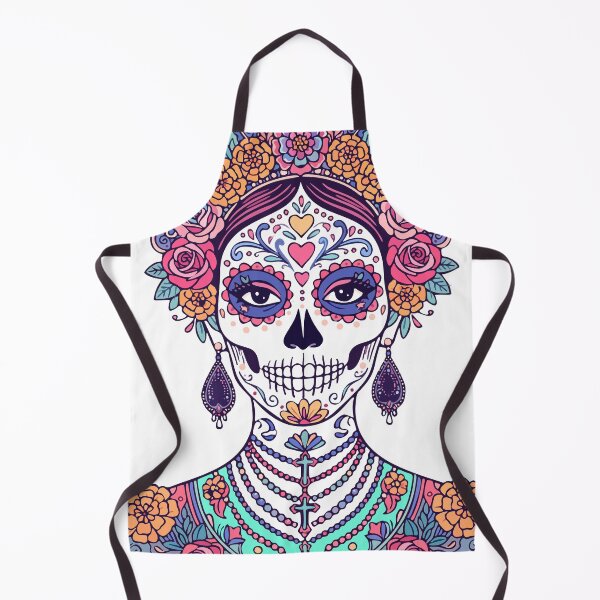 Item preview, Sugar Skull — Day of the Dead Ornamental Art | Purple Gold Flat Illustration designed and sold by  Ojo de Lilith.