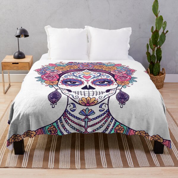Item preview, Sugar Skull — Day of the Dead Ornamental Art | Purple Gold Flat Illustration designed and sold by  Ojo de Lilith.