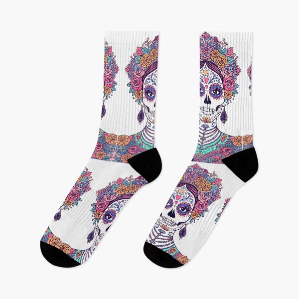 Item preview, Sugar Skull — Day of the Dead Ornamental Art | Purple Gold Flat Illustration designed and sold by  Ojo de Lilith.