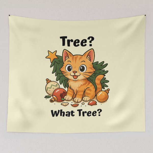 Item preview, Tree What Tree Funny Christmas Cat designed and sold by Sachie's Studio.