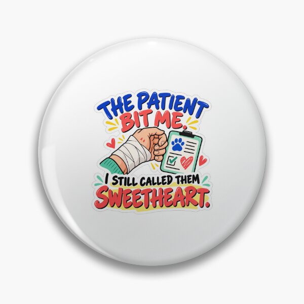 Item preview, The Patient Bit Me – Funny Vet Tech Sticker for Veterinary Technicians designed and sold by astersgraphics.