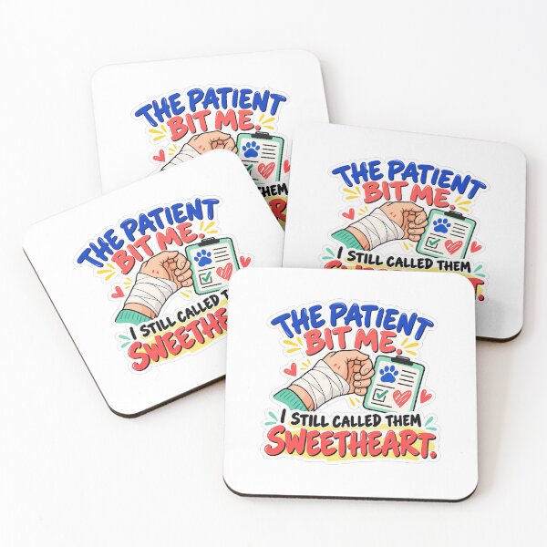 Item preview, The Patient Bit Me – Funny Vet Tech Sticker for Veterinary Technicians designed and sold by astersgraphics.