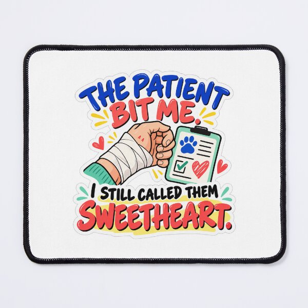 Item preview, The Patient Bit Me – Funny Vet Tech Sticker for Veterinary Technicians designed and sold by astersgraphics.