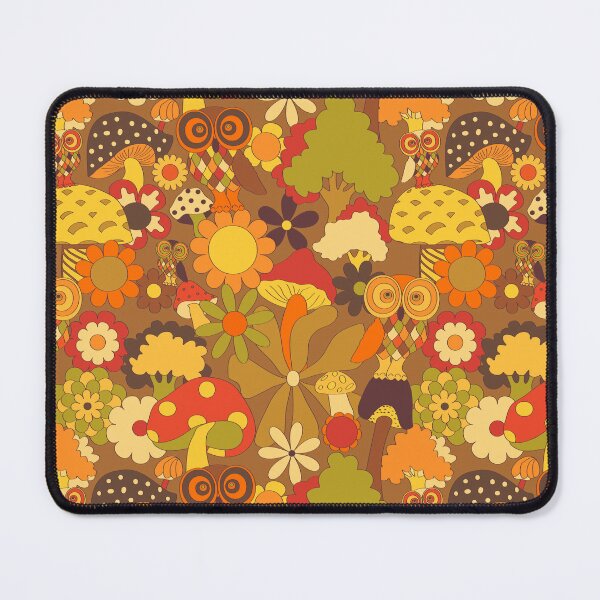 Item preview, 70s Psychedelic Funky Forest in Brown and Orange designed and sold by YesterdayColl.