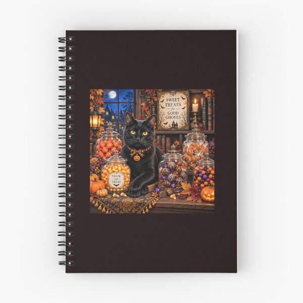Item preview, Sweet Treats for Good Ghouls — Black Cat Halloween Candy Shop designed and sold by Novel Works Studio.