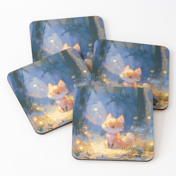 Item preview, Little Fox in the Firefly Forest designed and sold by Dusk Atelier.