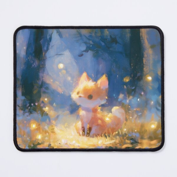Item preview, Little Fox in the Firefly Forest designed and sold by Dusk Atelier.