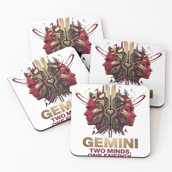 Item preview, Gemini Two Minds One Energy - Cyberpunk Zodiac Astrology Design designed and sold by SupernovaNote.