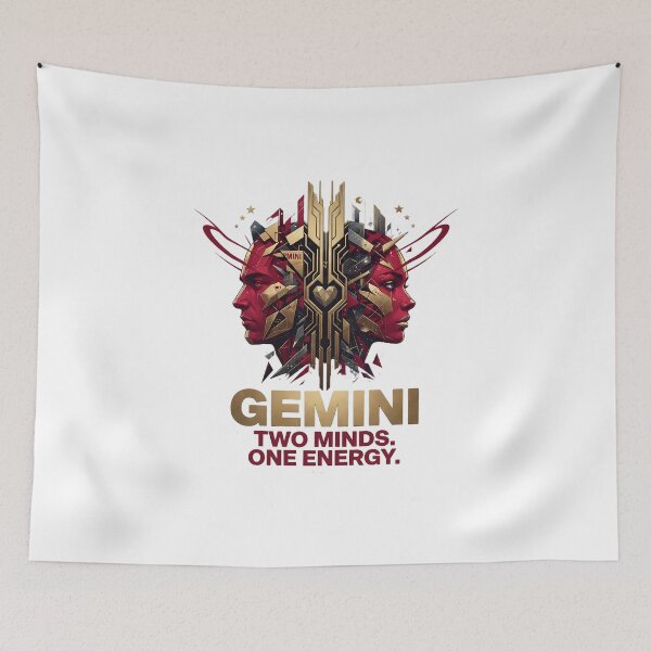 Item preview, Gemini Two Minds One Energy - Cyberpunk Zodiac Astrology Design designed and sold by SupernovaNote.
