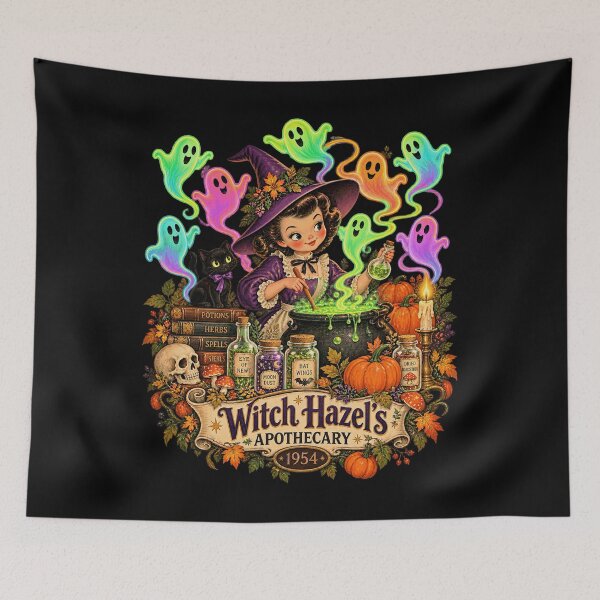Item preview, Witch Hazels Apothecary 1954 Vintage Poison Medicine Label designed and sold by adiencarteras.